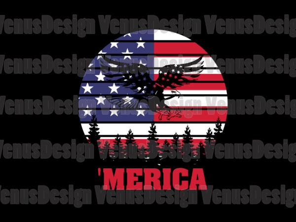 Merica eagle 4h of july editable design