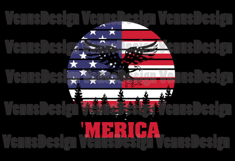 Merica Eagle 4h of July Editable Design