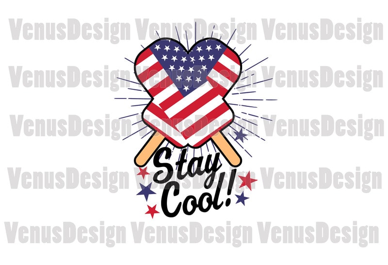 Free Stay cool patriotic popsicle editable design