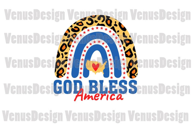 Free God bless america 4th of july rainbow editable design