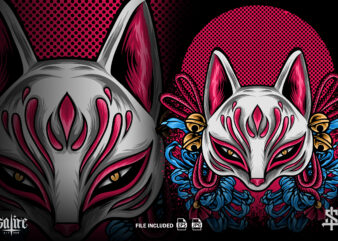 The Kitsune Japan Culture t shirt designs for sale