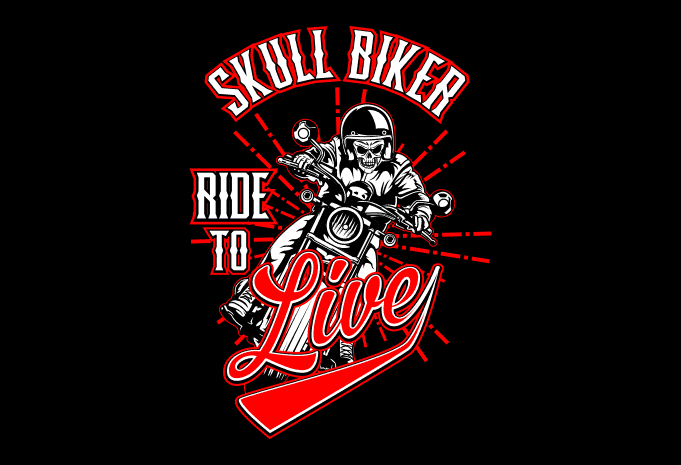 SKULL BIKER 1 - Buy t-shirt designs