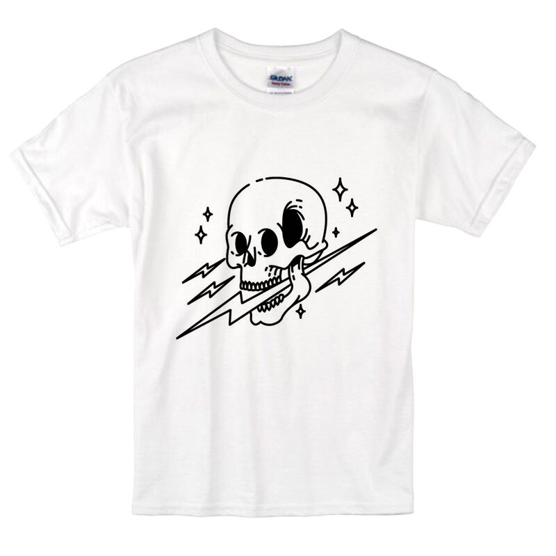 Line Art Skull T-shirt DesignThis design has a very clean vector quality, easy in editing process, easy to change colour, easy to change the type.with format in EPS, Ai, and