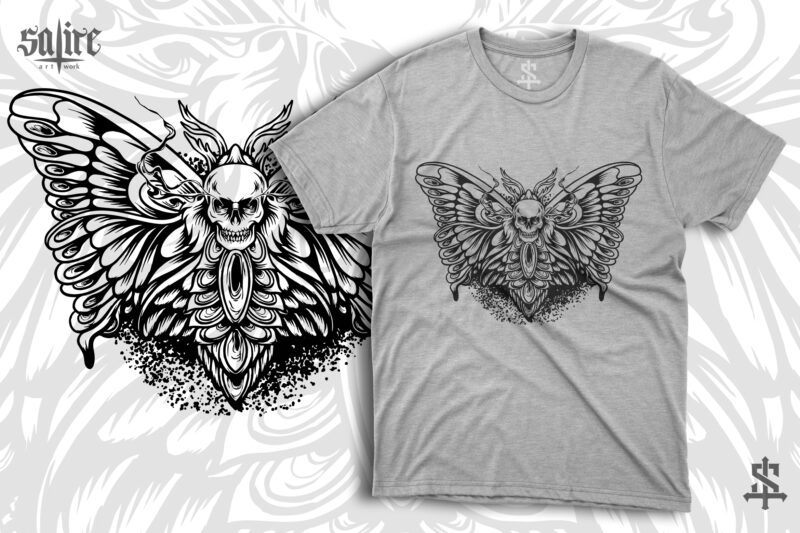 Butterfly With Skull Head Silhouette