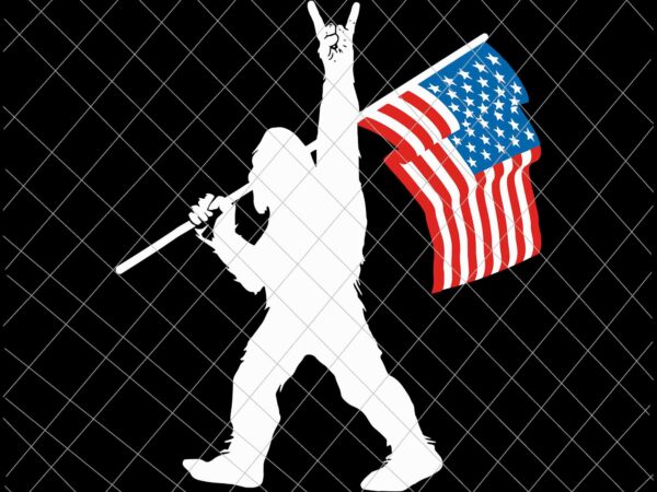 Funny sasquatch rock and roll usa flag for bigfoot believers svg, 4th of july svg bundle, independence day, us flag svg, patriotic svg, america svg, fourth of july svg, usa t shirt graphic design