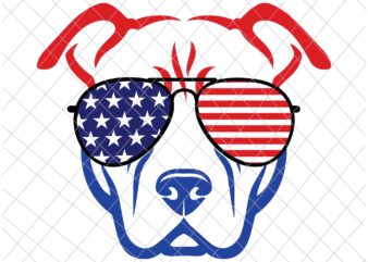 Pitbull 4Th Of July Svg, Patriotic Pitbull American Flag Svg, Independence Day, US Flag Svg, Patriotic Svg, America Svg, Fourth of July t shirt illustration