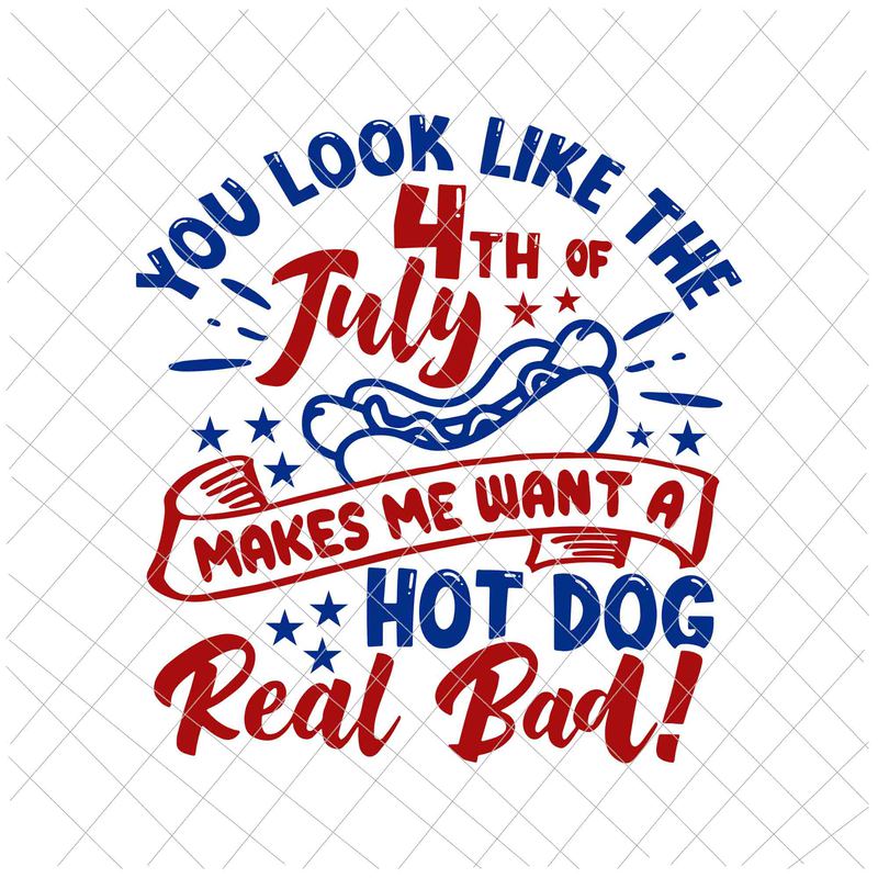 You look like the 4th of July makes me want a hotdog Svg, Independence Day, US Flag Svg 