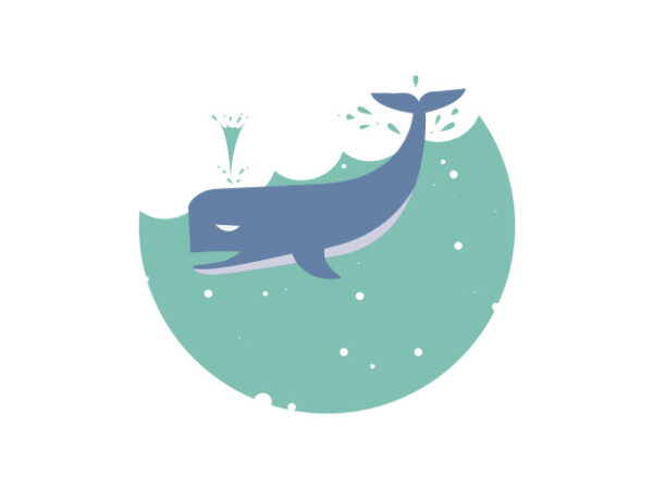 Whale t shirt design for sale