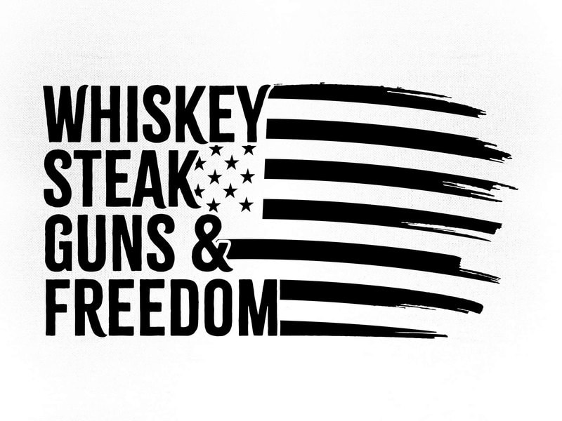 Whiskey Steak Guns Freedom Editable Vector T-shirt Design USA American