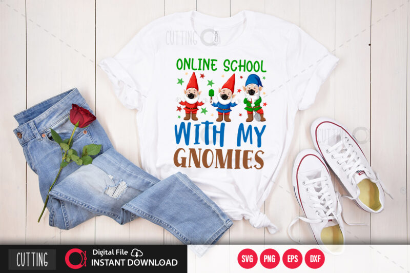 Online school with my gnomies SVG DESIGN,CUT FILE DESIGN