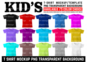 KID T SHIRT MOCKUP / TEMPLATE FRONT BACK SET COLOR