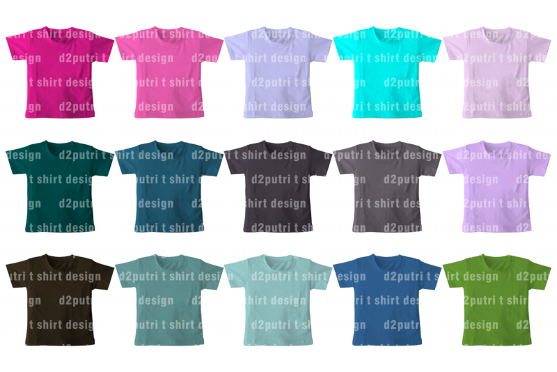 KID T SHIRT MOCKUP / TEMPLATE FRONT BACK SET COLOR