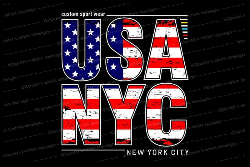 usa nyc america flag urban street t shirt design