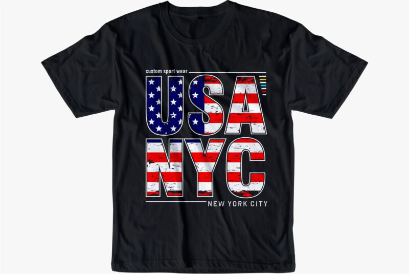 usa nyc america flag urban street t shirt design