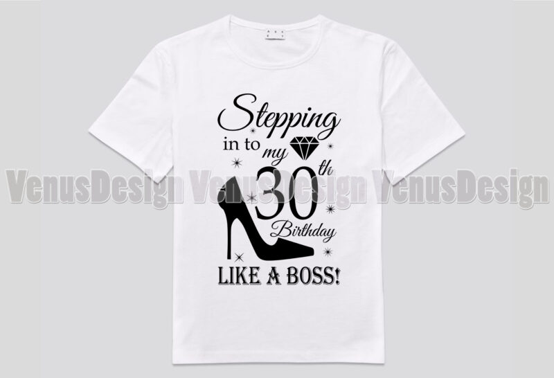 Stepping Into My 30th Birthday Like A Boss Editable Design