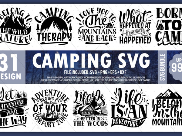 Camping svg bundle t shirt vector file