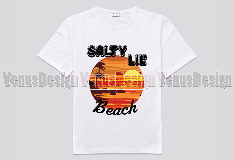 Salty Lil Beach Sunset Editable Design