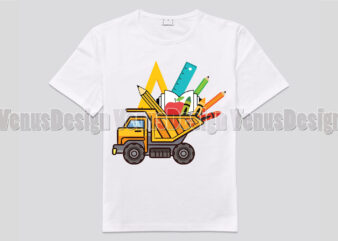 Back To School Truck Tshirt Design