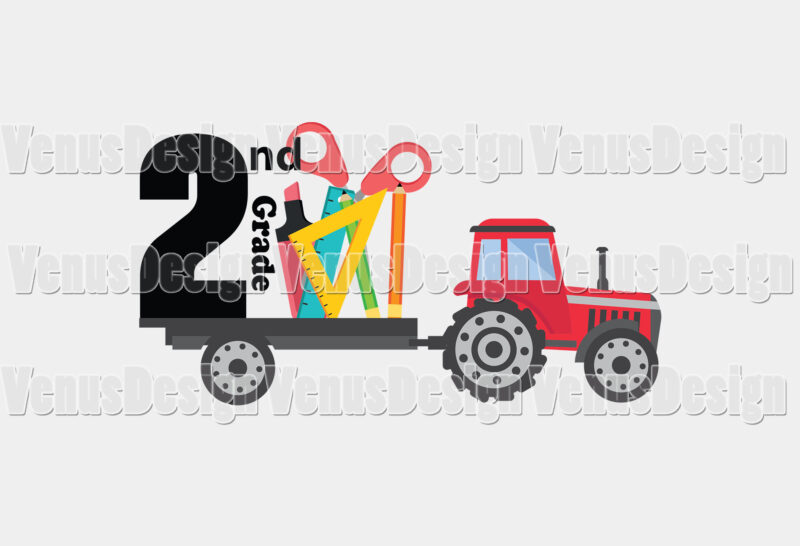 2nd Grade Back To School Truck Tshirt Design, Editable Design