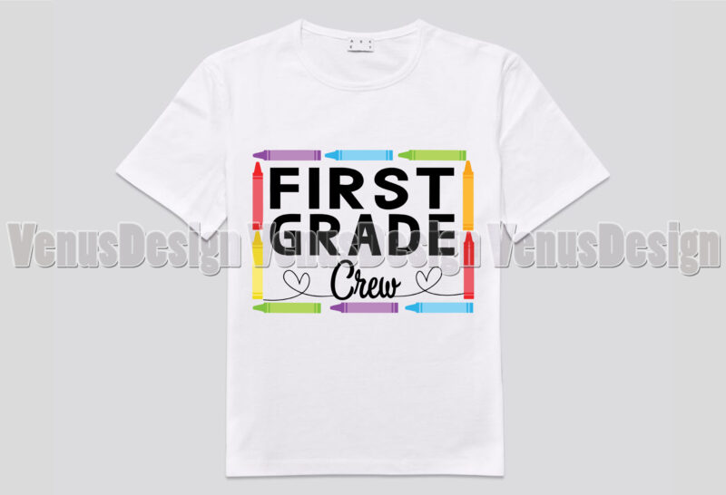 First Grade Crew Tshirt Design, Editable Design