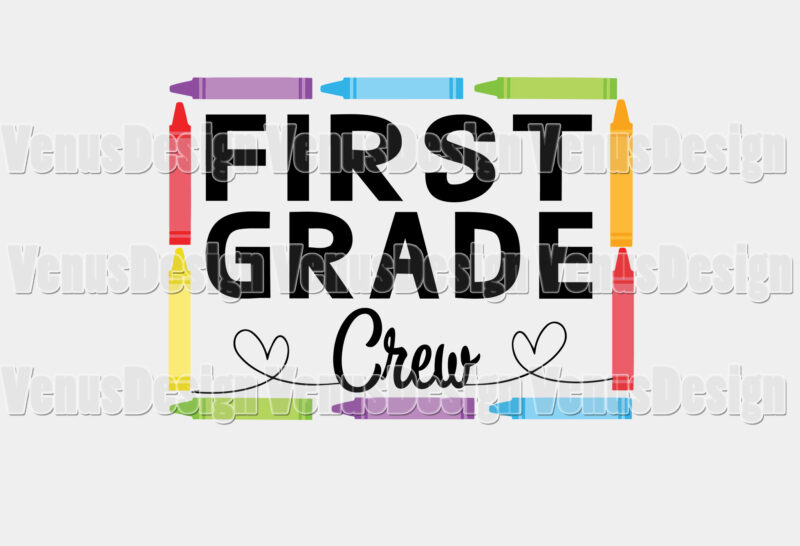 First Grade Crew Tshirt Design, Editable Design