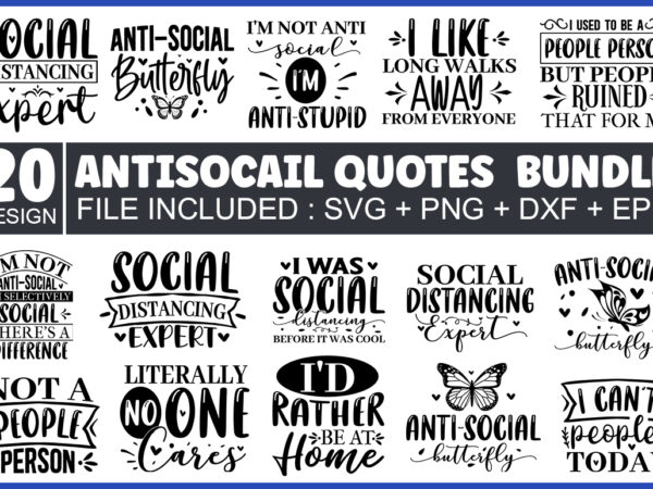 Antisocial SVG Bundle - Buy t-shirt designs