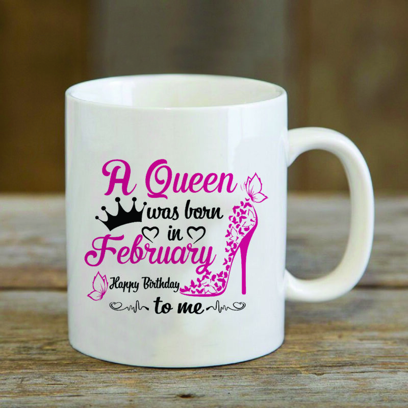 This queen was born in February .. February born girl birthday gift -  February Birthday Women - Sticker