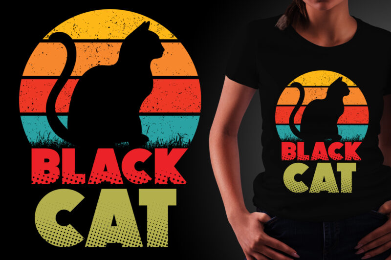 Black cat svg, Black cat vintage, cat svg, cat halloween, Black cat vector