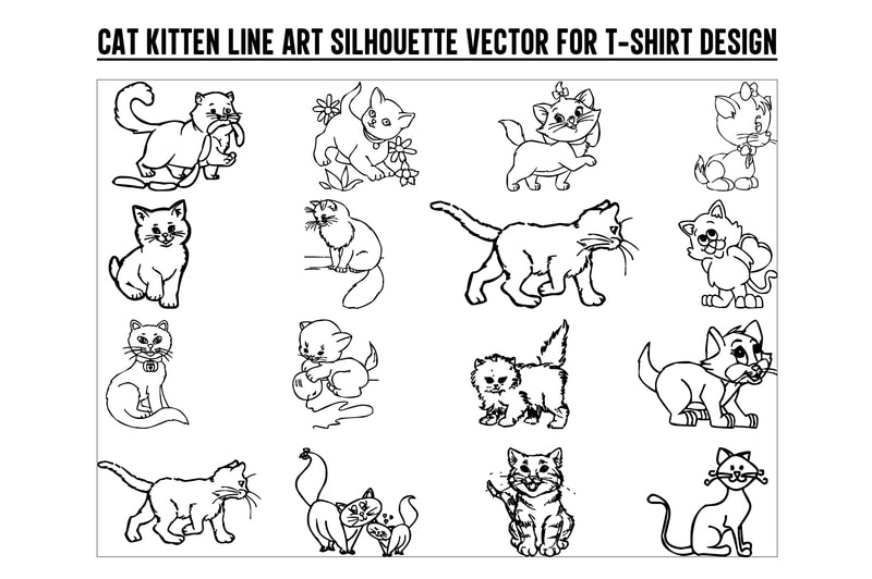 Download Cat Kitten Line Svg, Cat Kitten Line, Cat Kitten , cat ...