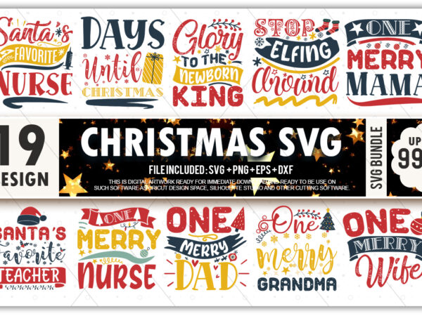 Christmas svg bundle t shirt vector file