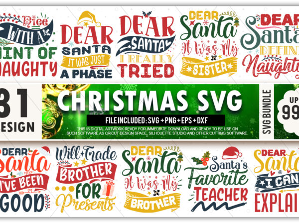 Christmas svg bundle t shirt vector file