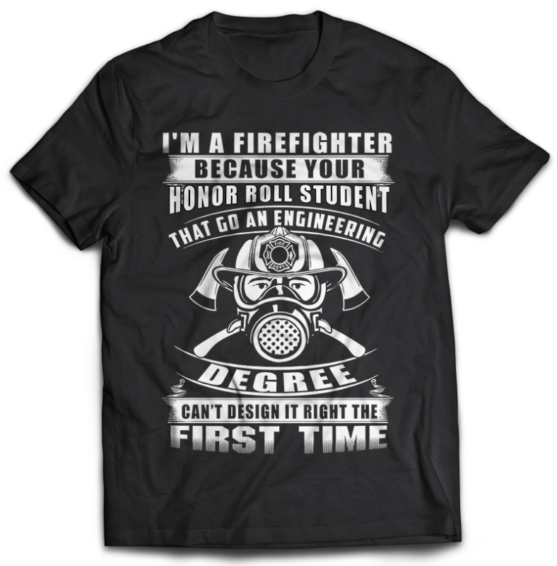 FIREFIGHTER Tshirt Designs Bundle Editable