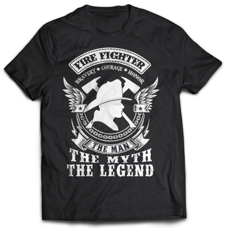 FIREFIGHTER Tshirt Designs Bundle Editable