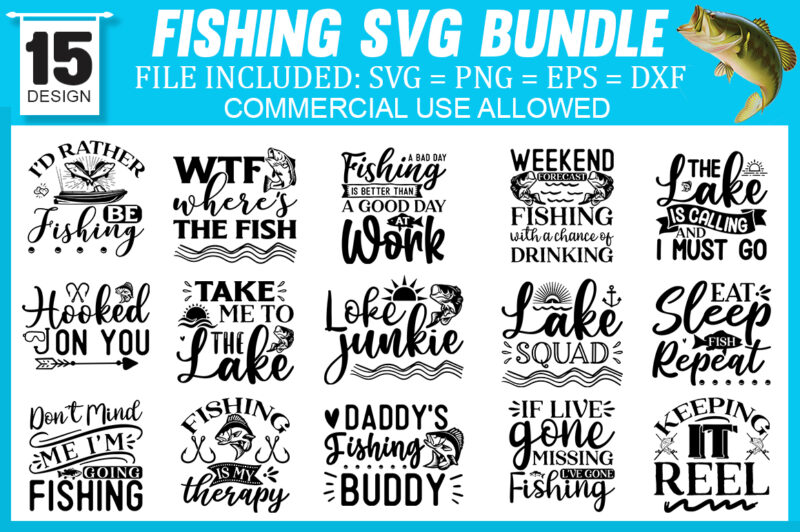 Fishing SVG Bundle File - Buy t-shirt designs