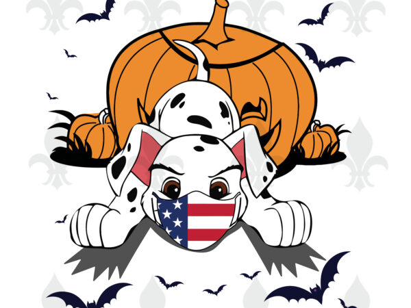 Halloween dog and pumpkin usa flag gifts, shirt for halloween svg file diy crafts svg files for cricut, silhouette sublimation files graphic t shirt