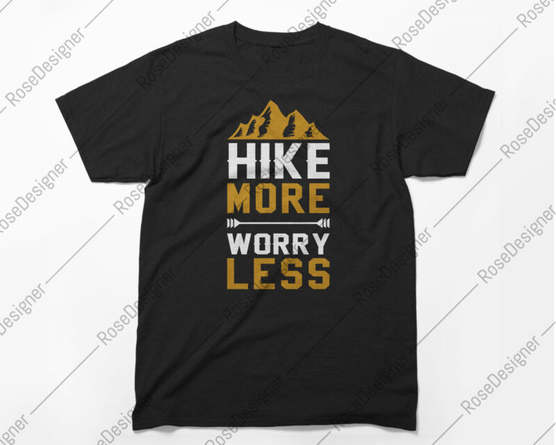 Hike More Worry Less, mountains t-shirt, hiking, holidays, summer, t-shirt design