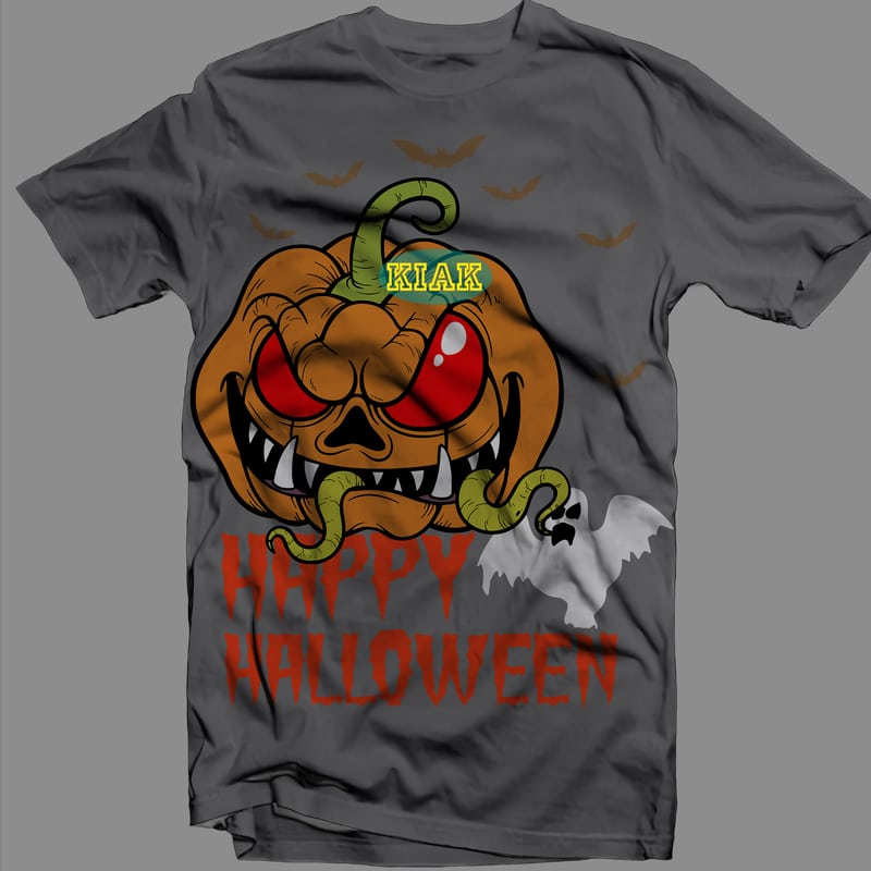 Pumpkin Svg, Angry Pumpkin vector, Happy Halloween vector, Halloween ...