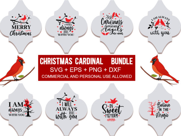 Christmas cardinal svg bundle t shirt vector file