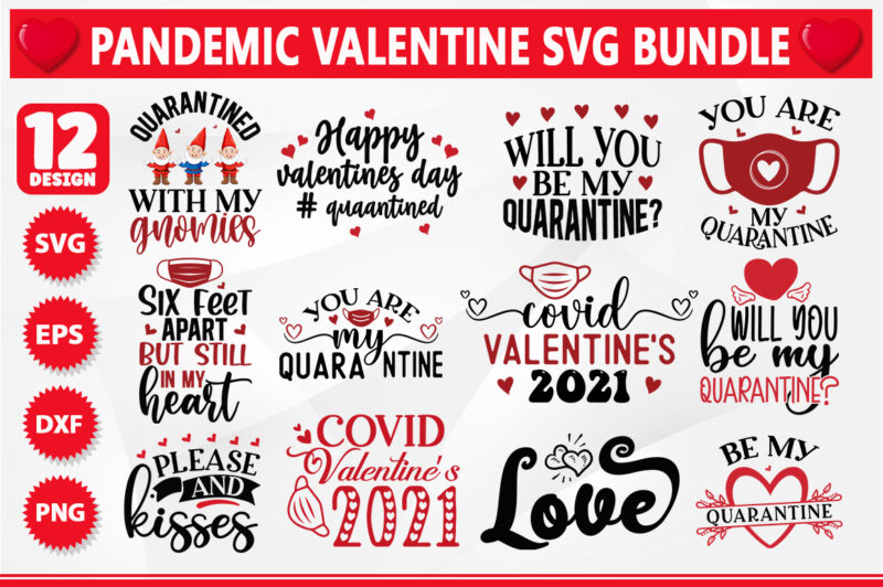 Pandemic Valentine SVG Bundle