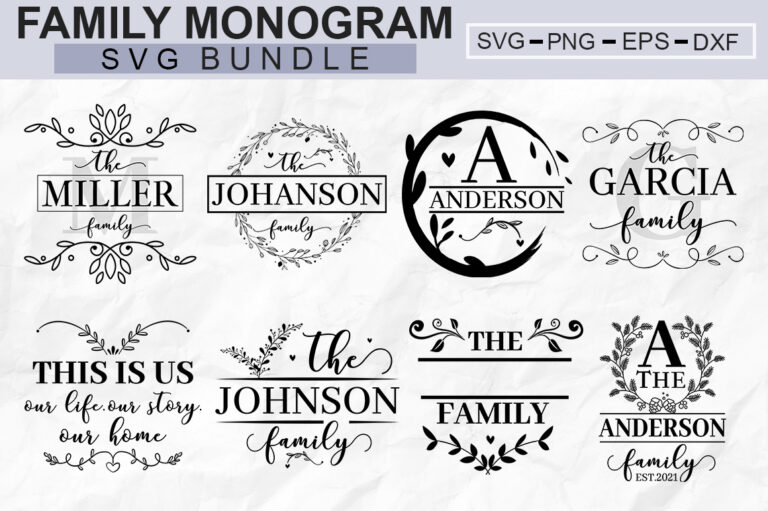 Family Monogram SVG Bundle - Buy t-shirt designs