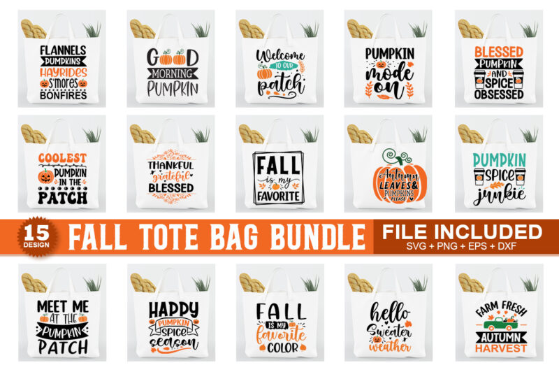 Fall Tote Bag SVG Bundle