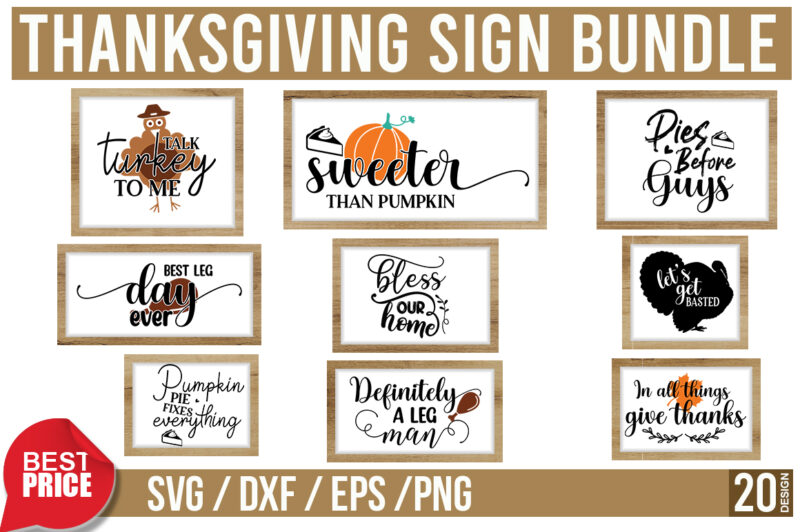 Thanksgiving sign SVG Bundle