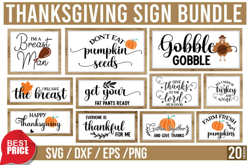 Thanksgiving sign SVG Bundle