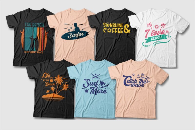 Summer at the beach t-shirt designs sublimation bundle, Beach svg ...