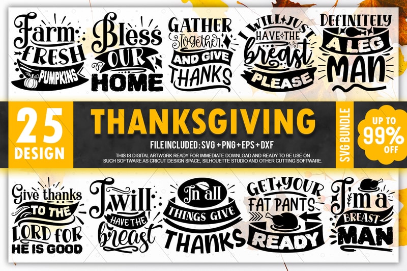 Download Thanksgiving SVG Bundle - Buy t-shirt designs