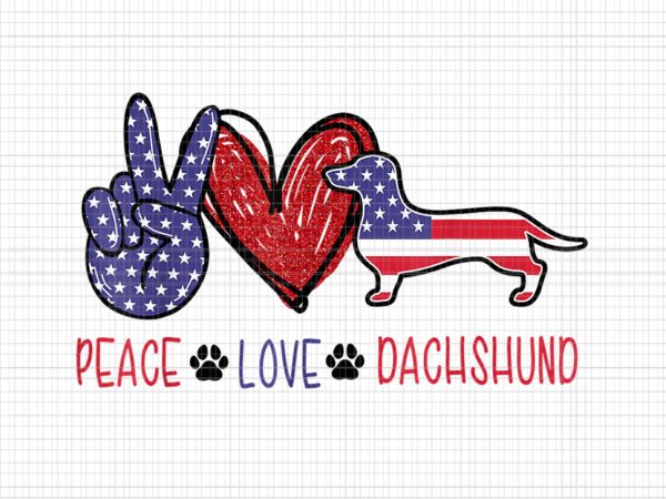 Peace love dachshund 4th of july png, peace love dachshund 4th of july patriotic american usa flag, 4th of julypng, 4th of july vector