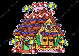 Summer Gingerbread House Png, Christmas in July, Gingerbread House Christmas, Gingerbread House vector, Christmas vector