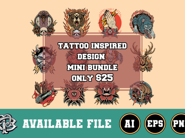 Tattoo inspired design mini bundle only $25