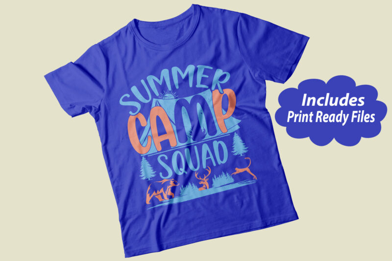 Summer camp squad vector svg ai png print ready t shirt design