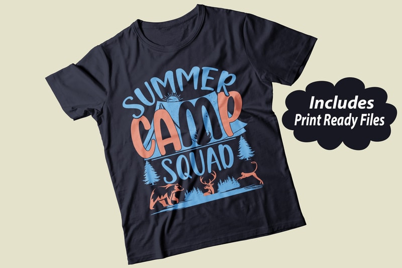 Summer camp squad vector svg ai png print ready t shirt design - Buy t ...